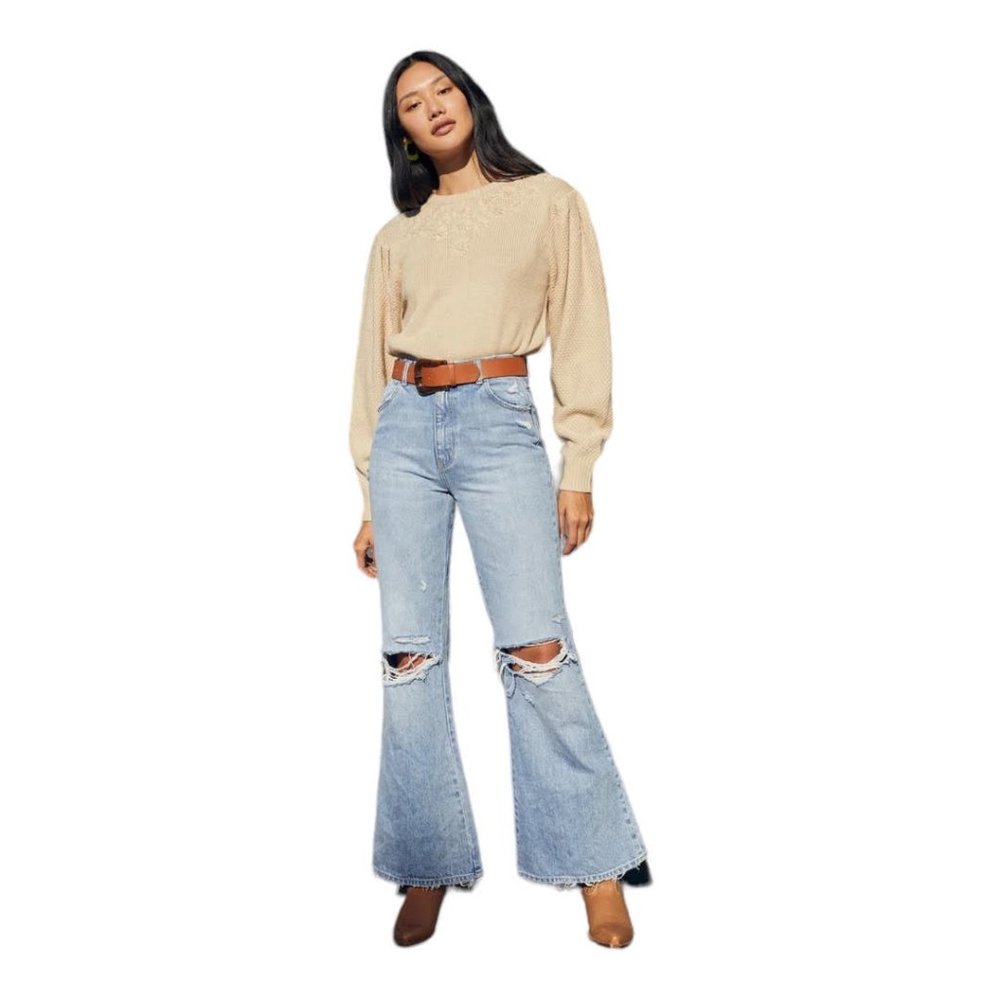 Rolla's Eastcoast Flare High Rise Distressed Jeans NEW WITH TAGS